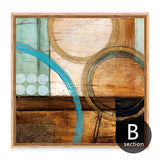 Blue and brown circles modern abstract oil painting canvas prints office poster cuadros decoracion for living room home decor
