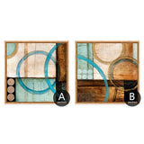 Blue and brown circles modern abstract oil painting canvas prints office poster cuadros decoracion for living room home decor