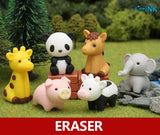 25pcs / lot varies animals erasers , novelty different kinds of animal erasers , Panda / Tiger / Elephant ...