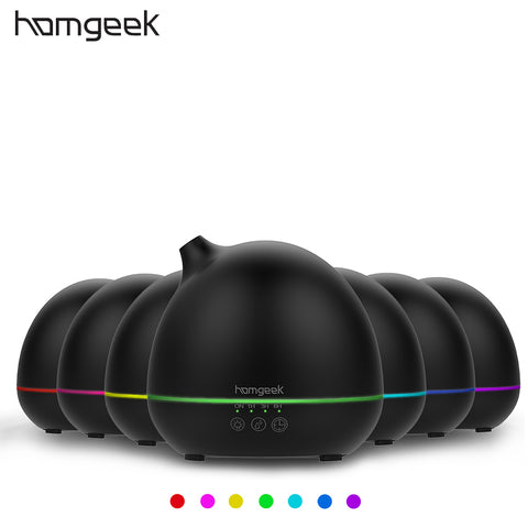 Homgeek 400ml Aroma Essential Oil Diffuser Air Humidifier Aroma Diffuse 7-Color LED Lights Adjustable Mist Maker for Office Home
