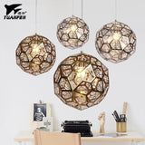 Modern Stainless Steel Pendant lights Jewel Ball E27 Hang lamp For Living Room Study Bedroom/bar