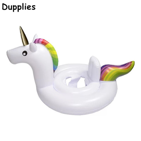 Dupplies Inflotable Sofa Summer Swimming Pool Unicorn Cartoon Baby Floating Row Rainbow Horse Kids Swim Ring