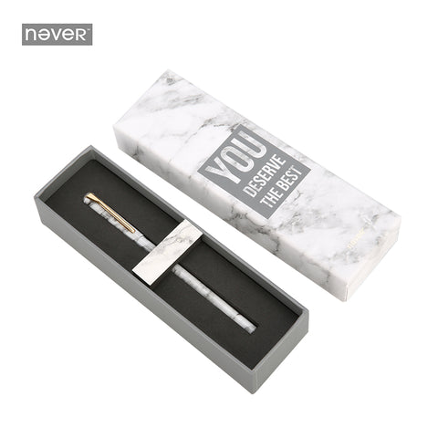 Never Marble Grain Metal Magnet Pen Gel Pen Black Ink 0.5mm Creative Gift Package Stationery Fashion Office And School Supplies