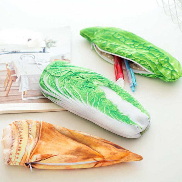 Funny Cute Multicolor Simulations Vegetables Fish Pencil Pen Case Box Bag Children Students Kawaii Gifts School Supplies
