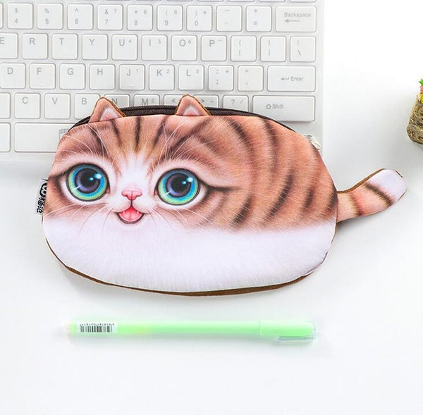 Creative Funny Cat Pencil Bag , Fashionable Cute Cat Pencil Bag for School Kids as Coin Bags