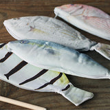 Sea Fish Salted Fish Pencil Bag Creative Lifelike Knitted Fabric Pencil Case Funny Shape Dried fish Zipper Pen Bag Coin Purse