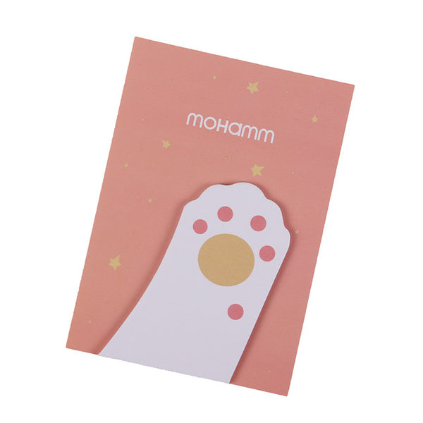 3PCS Cute Cartoon Animals Cat Paw Memo Pad Sticky Notes Memo Notebook Stationery Papelaria Escolar School Supplies
