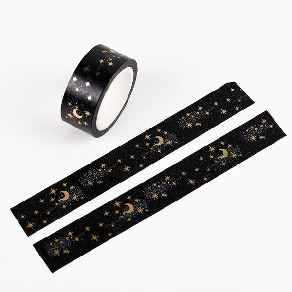 5PCS Paper Masking Tapes Bronzing Textured Black White Washi Tape DIY Scrapbooking Sticker Stationery School Supplies Papeleria