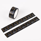 5PCS Paper Masking Tapes Bronzing Textured Black White Washi Tape DIY Scrapbooking Sticker Stationery School Supplies Papeleria