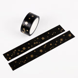 5PCS Paper Masking Tapes Bronzing Textured Black White Washi Tape DIY Scrapbooking Sticker Stationery School Supplies Papeleria