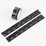 5PCS Paper Masking Tapes Bronzing Textured Black White Washi Tape DIY Scrapbooking Sticker Stationery School Supplies Papeleria