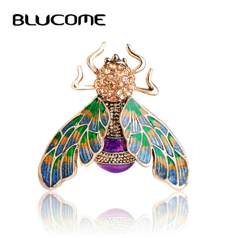 New Arrival Vintage Bee Brooch Corsage Antique Gold Color Colorful Enamel Mosquitoes Broach Gifts Insect Brooches For Women uk