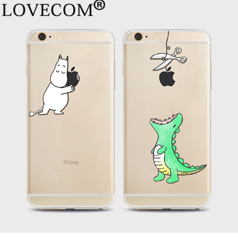Hot Cartoon Crocodile Soft TPU Phone Case Transparent Ultra-thin Phone Back Cover For iPhone 4 4S 5 5S SE 5C 6 6S 7 Plus YC5060